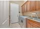 Functional laundry room with modern appliances, ample cabinet space, and a sink at 41819 N Anthem Ridge Dr, Phoenix, AZ 85086