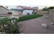 Lush backyard featuring a pool, artificial turf, gravel, and a well-maintained privacy fence at 1044 N Arvada N --, Mesa, AZ 85205