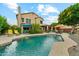 Expansive backyard with a sparkling pool, covered patio, and ample space for entertaining at 1073 N Layman St, Gilbert, AZ 85233