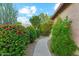 Beautifully landscaped yard showcasing lush greenery and a charming walkway at 1073 N Layman St, Gilbert, AZ 85233