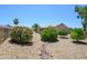 Well-maintained backyard with desert landscaping, mature trees, and colorful flowering bushes at 15658 W Arbor Trl, Surprise, AZ 85374
