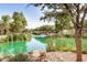 Scenic pond with lush landscaping, mature trees, and tranquil water features at 1825 E Hampton Ln # 108, Gilbert, AZ 85295