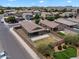 Community aerial view of a home featuring a patio, lawn, shed, and fenced yard at 2264 W Arroyo Way, San Tan Valley, AZ 85144
