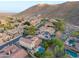 Community aerial showing desert landscape, neighborhood homes and mountains in the distance at 26036 N 85Th Dr, Peoria, AZ 85383