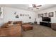 Spacious media room featuring movie decor and a large comfy sectional at 2759 E Balsam Dr, Chandler, AZ 85286
