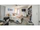 Cozy bedroom featuring plush carpet, ceiling fan, and closet space for ample storage at 3600 N Hayden Rd # 2310, Scottsdale, AZ 85251