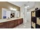 Bathroom with double sink vanity and a separate shower at 5144 W Sweetwater Ave, Glendale, AZ 85304