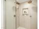 A modern shower features dual shower heads, and a built-in niche at 7618 N Via Del Paraiso --, Scottsdale, AZ 85258