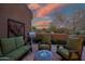 Relaxing outdoor space featuring comfortable seating arrangements and a built-in grill, ideal for entertaining at 9270 E Thompson Peak Pkwy # 347, Scottsdale, AZ 85255