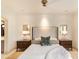 Well-lit main bedroom showcasing a luxurious bed, elegant nightstands, and a cozy ambiance at 9270 E Thompson Peak Pkwy # 347, Scottsdale, AZ 85255