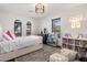 Bright bedroom with a daybed, arch windows, and an assortment of toys and decor at 9904 E South Bend Dr, Scottsdale, AZ 85255