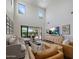 Inviting living room with high ceilings, large windows, and access to the outdoor patio at 9904 E South Bend Dr, Scottsdale, AZ 85255