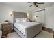 Elegant primary bedroom with a plush bed, soft lighting, and a tranquil atmosphere, perfect for relaxation at 9904 E South Bend Dr, Scottsdale, AZ 85255