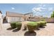 Private backyard featuring gravel and landscaped shrubbery, enclosed by a sturdy block wall at 2698 E Denim Trl, San Tan Valley, AZ 85143