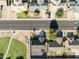 Aerial view showcases neat rows of single-story homes along a well-maintained street, next to a green community park at 5602 N 73Rd Ave, Glendale, AZ 85303
