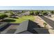 Aerial view of a home with a rock backyard and privacy wall, nestled in a residential neighborhood at 5602 N 73Rd Ave, Glendale, AZ 85303