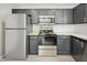 Updated kitchen featuring stainless steel appliances and gray cabinets for a modern look at 5602 N 73Rd Ave, Glendale, AZ 85303