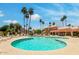 Inviting community pool with sun loungers, surrounded by palm trees, offering a perfect spot for relaxation and recreation at 7115 E Buena Terra Way, Paradise Valley, AZ 85253