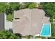 Bird's eye view of a home with a swimming pool and desert landscaping at 8664 W Yukon Dr, Peoria, AZ 85382