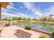 Community patio overlooking a beautiful pond, perfect for relaxation and enjoying the views at 4332 S Oregon Ct, Chandler, AZ 85248