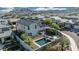 Aerial view showcasing a backyard with a pool, spa, and outdoor living area at 21194 W Hillcrest Blvd, Buckeye, AZ 85396