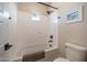 Bright bathroom features a shower and soaking tub combination and modern fixtures at 21194 W Hillcrest Blvd, Buckeye, AZ 85396