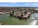 Aerial view of a tranquil neighborhood with waterfront homes and lush greenery at 2135 E Clipper Ln, Gilbert, AZ 85234