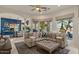 Open-concept living room with cozy sectional and water views at 2135 E Clipper Ln, Gilbert, AZ 85234