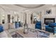 Elegant living room with high ceilings, stylish columns, fireplace and tasteful decor at 2135 E Clipper Ln, Gilbert, AZ 85234