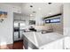 Bright kitchen featuring stainless steel appliances, a large island, and modern gray cabinetry at 310 S 4Th St # 601, Phoenix, AZ 85004
