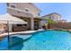 A luxurious backyard pool with covered patio and landscaped surroundings at 3692 N 292Nd Dr, Buckeye, AZ 85396