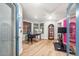 Stylish home office featuring hardwood floors, bay windows and custom desk at 8219 S Pecan Grove Cir, Tempe, AZ 85284