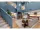 Grand living room featuring soaring ceilings, a fireplace, and an open floor plan at 8219 S Pecan Grove Cir, Tempe, AZ 85284