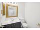 This is a simply designed powder room with modern fixtures, great for guests at 11158 N 162Nd Dr, Surprise, AZ 85379