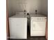 Compact laundry area featuring a washer and dryer set, offering convenience and functionality at 1800 W Elliot Rd # 107, Chandler, AZ 85224