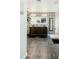 Stylish bathroom with a large vanity, patterned wallpaper, and modern fixtures at 2130 N Cypress Point N Way, Casa Grande, AZ 85122