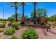 Welcome to The Cove at Vincenz, a beautiful community entrance with palm trees and lush landscaping at 2547 E Vermont Dr, Gilbert, AZ 85295
