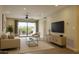 Inviting living room with a ceiling fan, sliding glass doors and neutral color scheme at 4303 E Cactus Rd # 135, Phoenix, AZ 85032