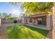 The backyard features a patio, desert landscaping, and a small artificial turf area at 689 E Stottler Dr, Gilbert, AZ 85296