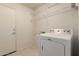 Laundry room showcasing a Maytag washer, shelves and a door at 1642 E Desert Ln, Phoenix, AZ 85042