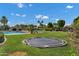 An expansive backyard boasts a pool, trampoline, and volleyball net at 3010 E Fruitvale Ave, Gilbert, AZ 85297