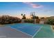 Private sport court surrounded by lush greenery, perfect for basketball and other outdoor activities at 3010 E Fruitvale Ave, Gilbert, AZ 85297