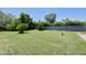Expansive, manicured backyard with lush green grass, mature trees, and an outdoor seating area at 325 W Loma Ln, Phoenix, AZ 85021
