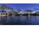 Picturesque pond with cascading waterfalls and mature trees in a tranquil setting at 37390 W Merced St, Maricopa, AZ 85138