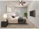 Relaxing main bedroom with neutral decor, plush bed, stylish side tables, and mounted TV at 16800 E El Lago Blvd # 2076, Fountain Hills, AZ 85268
