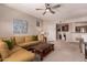 Bright living room with comfortable seating and an open layout flowing into other living spaces at 20801 N 90Th Pl # 255, Scottsdale, AZ 85255
