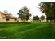Expansive green lawn with mature trees creates a peaceful setting in this neighborhood at 4437 E Villa Theresa Dr, Phoenix, AZ 85032
