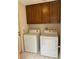 Dedicated laundry room featuring ceramic tile and cabinetry at 8947 N 84Th Way, Scottsdale, AZ 85258