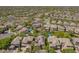 An aerial view of a neighborhood with homes, pools, landscaping, and streets at 3818 E Quail Ave, Phoenix, AZ 85050