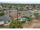 Beautiful aerial view of a home featuring a sparkling pool and landscaped backyard in a quiet neighborhood at 5332 N 81St Pl, Scottsdale, AZ 85250
